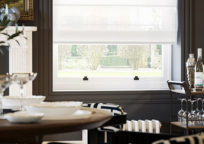 Casoria Voile, White Horizon - Twist&Fit Roman Blind - Image 5